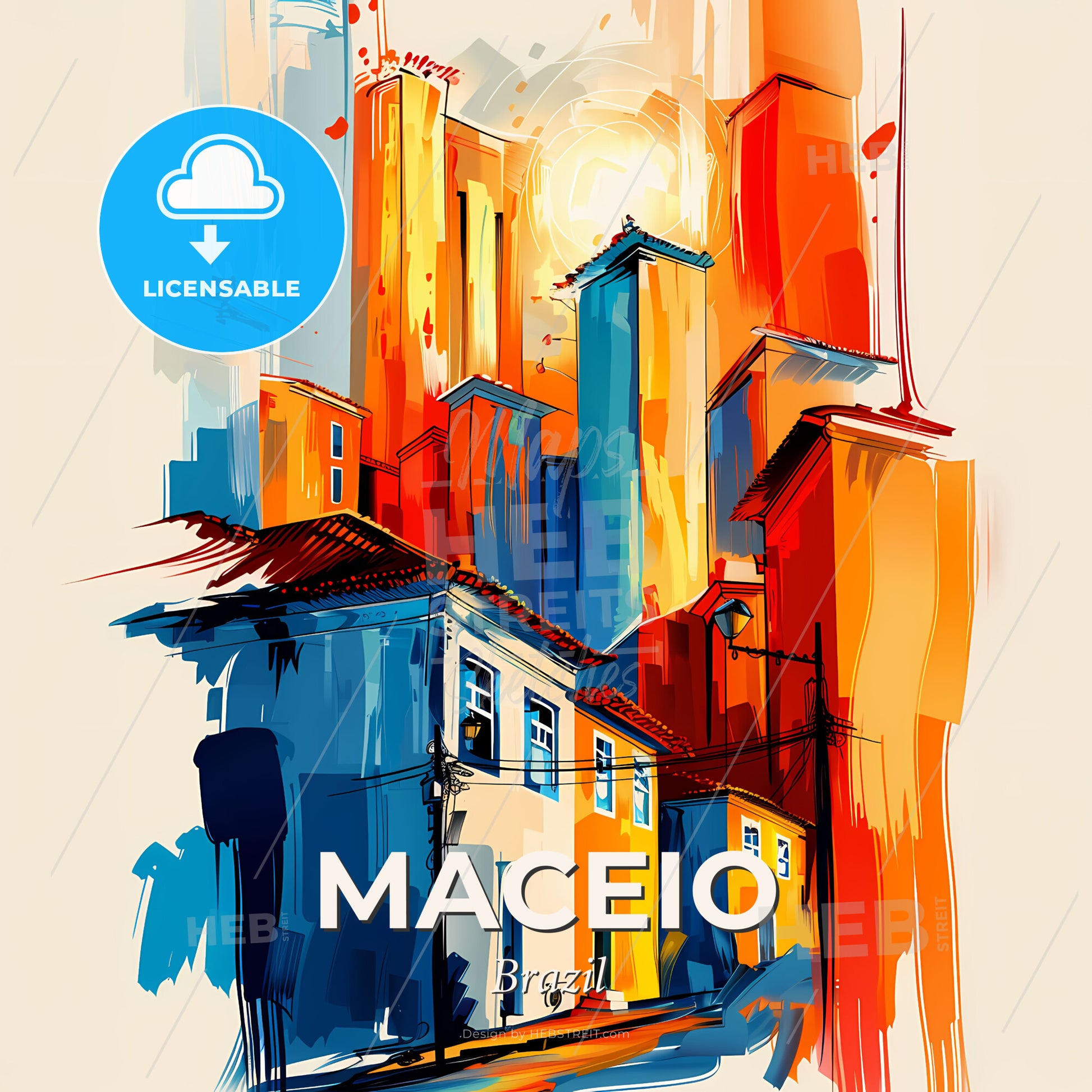 Vibrant Maceio, Brazil - A Painting Of A City - Square format print template