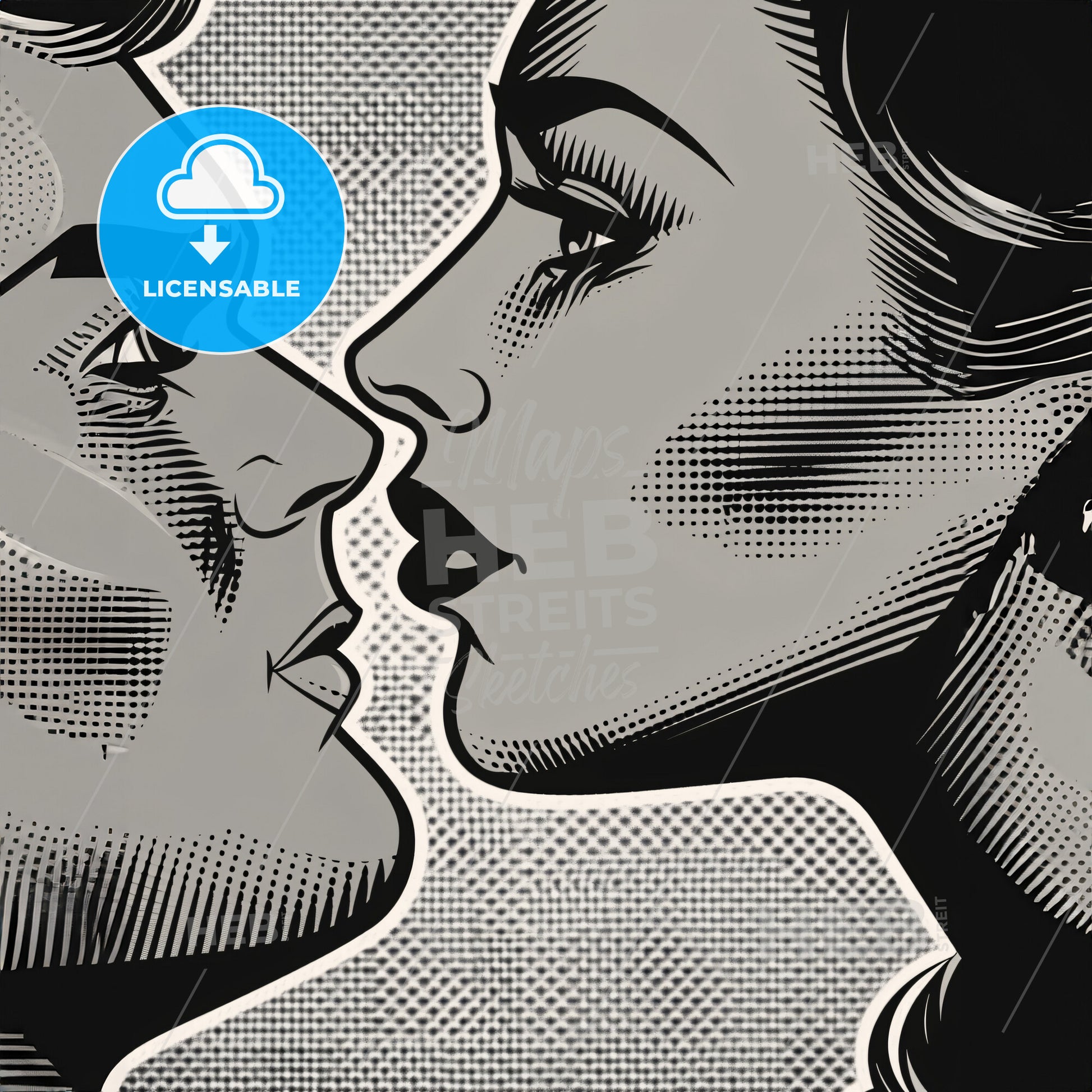 A Man And Woman's Face To Face