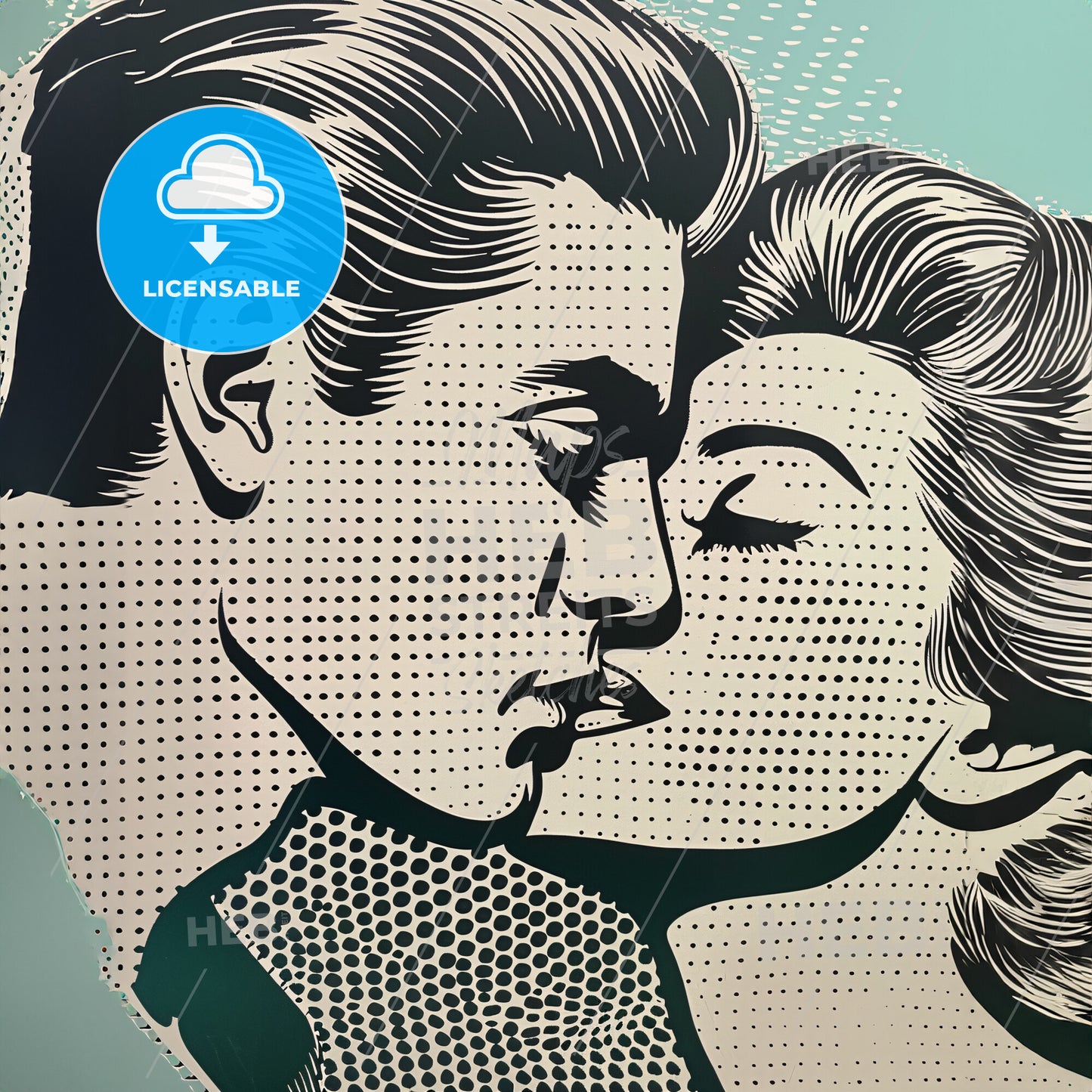 A Man And Woman Kissing