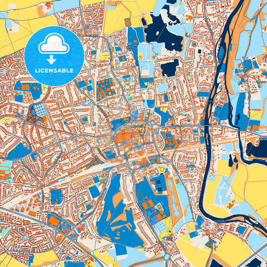 Colorful Maidenhead Street Map with Labels and Buildings