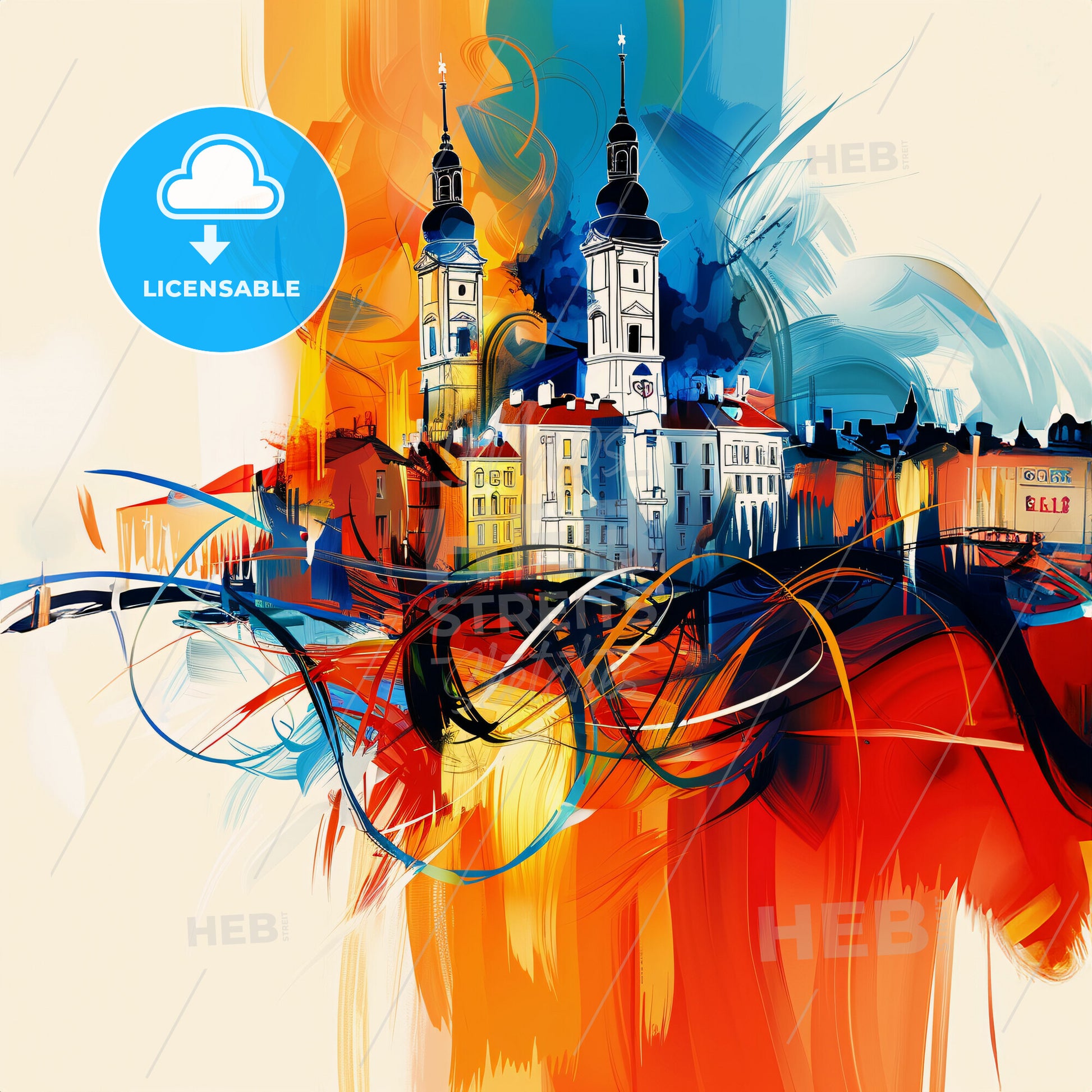 Vibrant Maidstone, England - A Painting Of A City