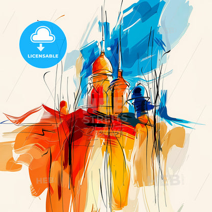 Vibrant Maiduguri, Nigeria - A Painting Of A Building