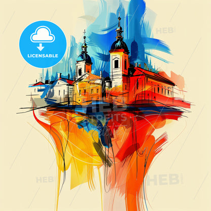 Vibrant Maisons-Alfort, France - A Painting Of A Building