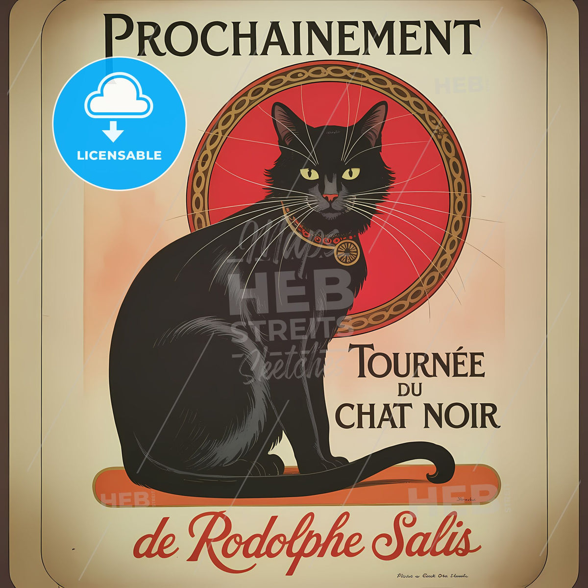 Majestic Black Cat Emblem: Enigmatic Symbol of Parisian Nightlife