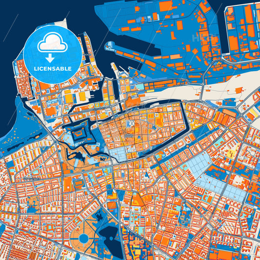 Colorful Malmö Street Map with Labels and Buildings