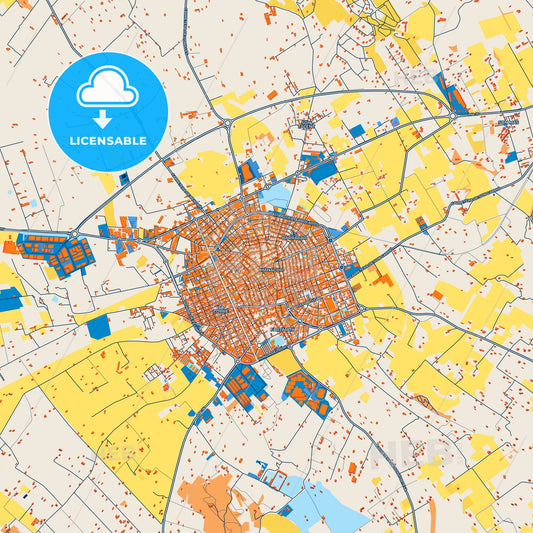 Colorful Manacor Street Map with Labels and Buildings