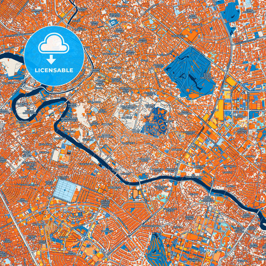 Colorful Mandaluyong Street Map with Labels and Buildings