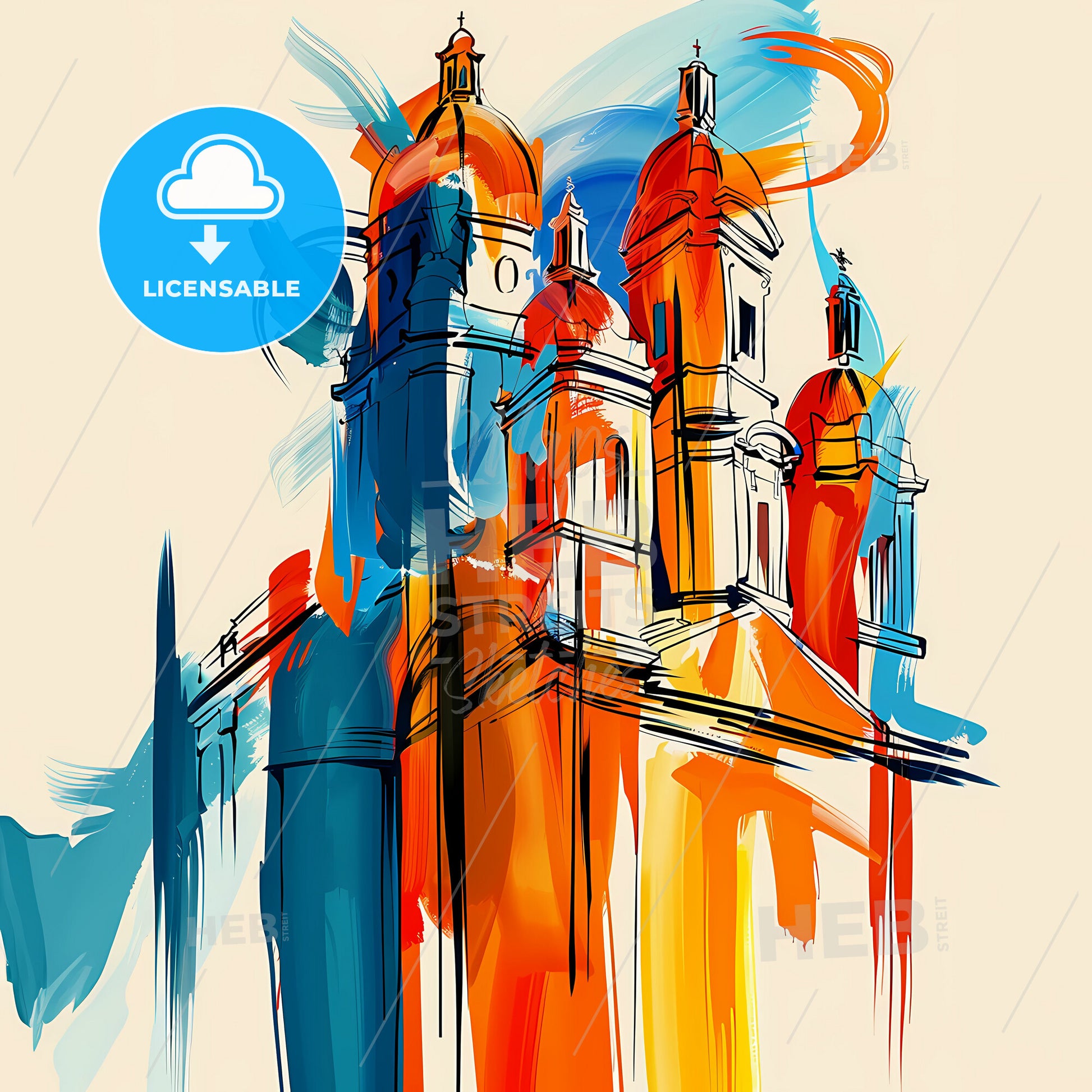 Vibrant Manila, Philippines - A Colorful Painting Of A Building