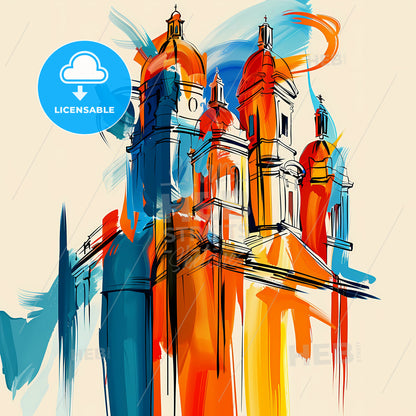 Vibrant Manila, Philippines - A Colorful Painting Of A Building