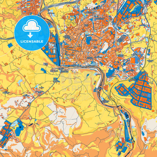 Colorful Manresa Street Map with Labels and Buildings