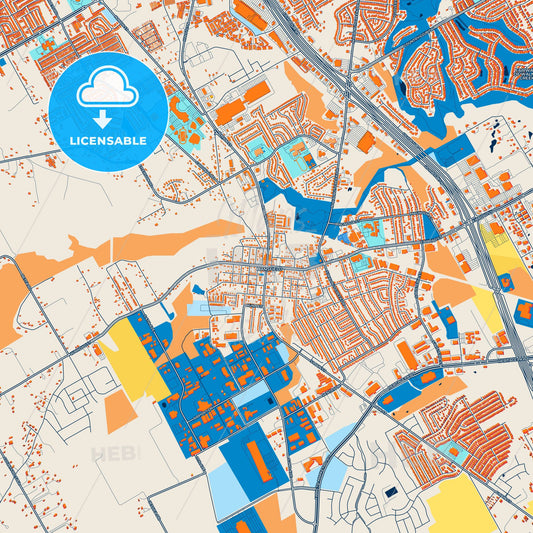 Colorful Mansfield Street Map with Labels and Buildings