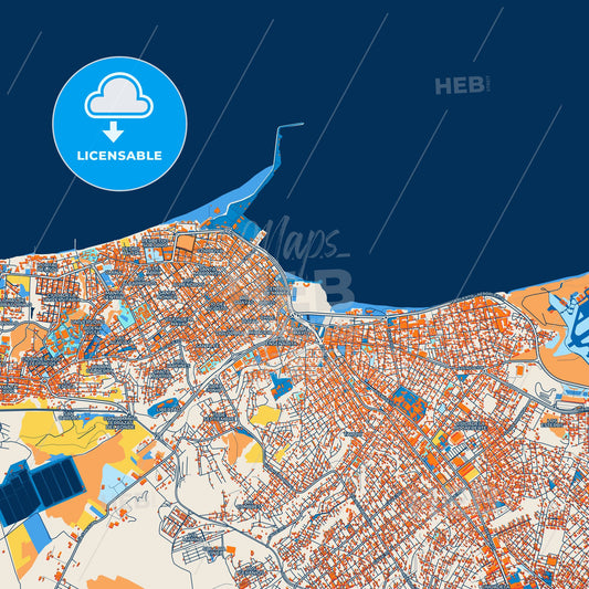 Colorful Manta Street Map with Labels and Buildings