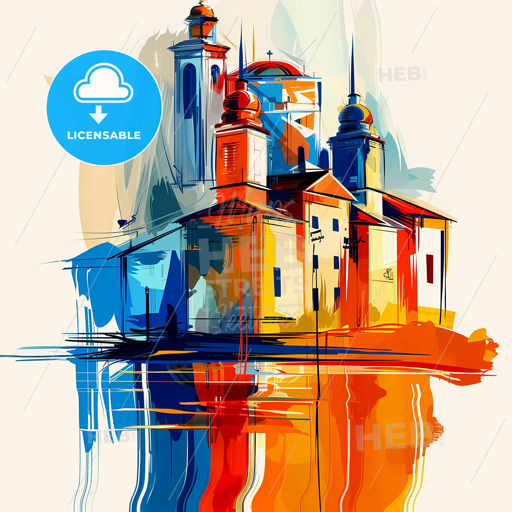 Vibrant Maputo, Mozambique - A Colorful Painting Of A Building