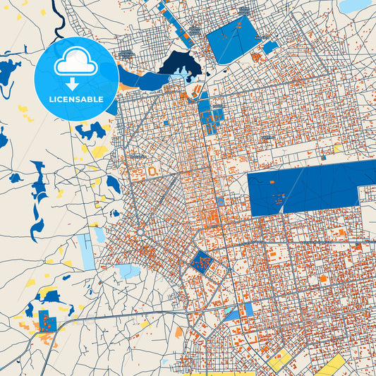 Colorful Maradi Street Map with Labels and Buildings