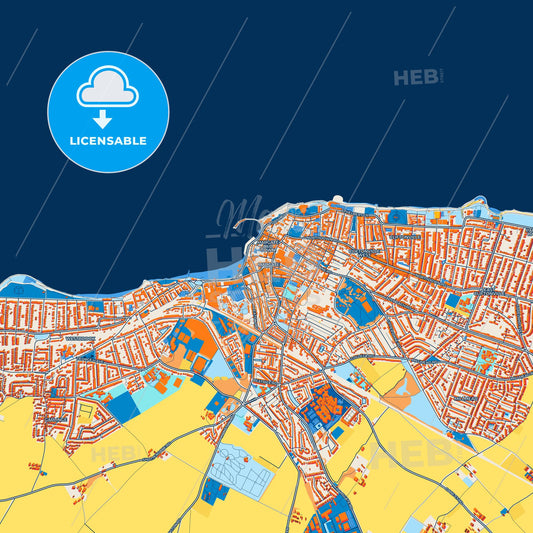 Colorful Margate Street Map with Labels and Buildings