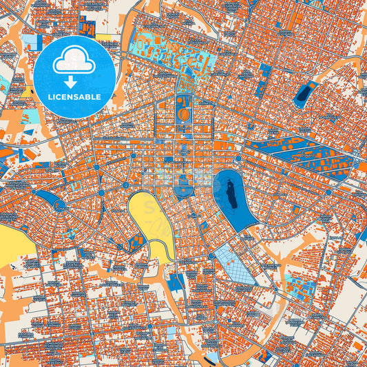Colorful Maringa Street Map with Labels and Buildings