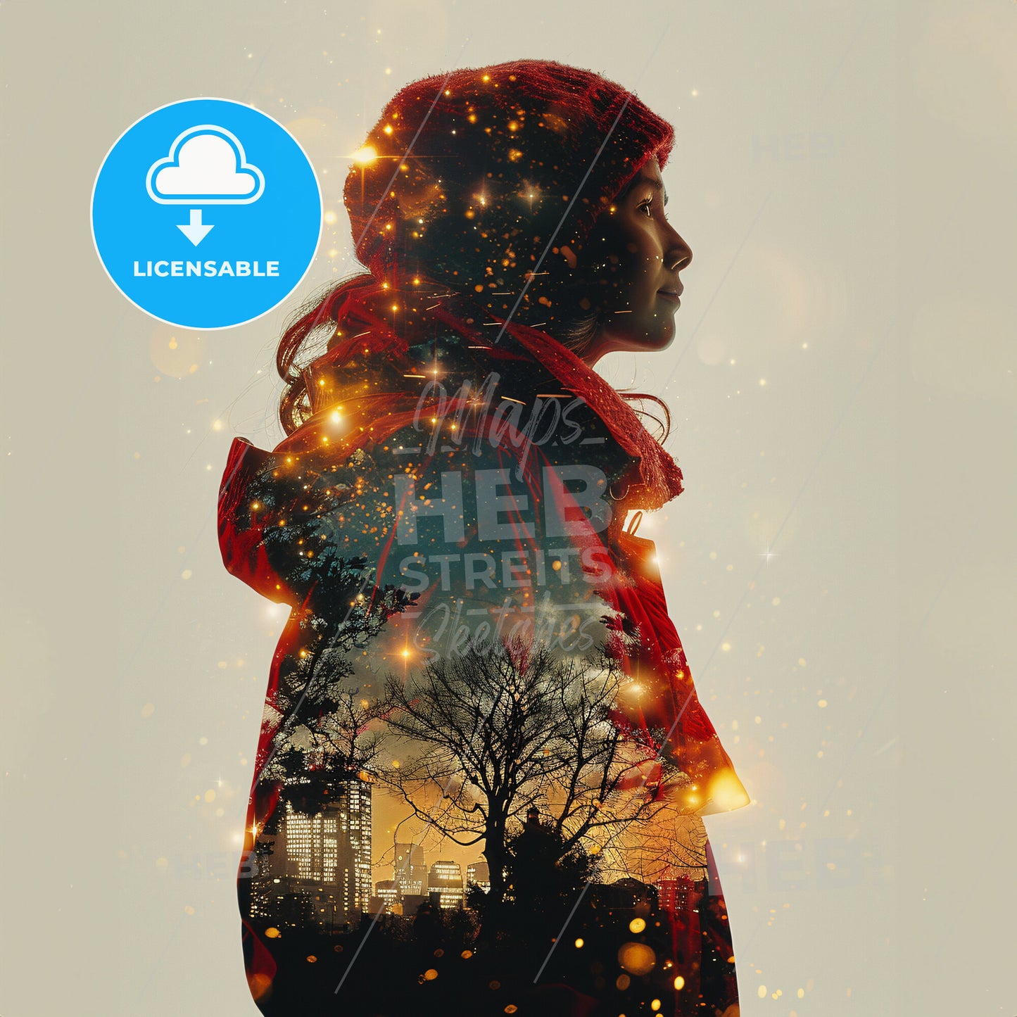 Market Movements: The Dynamics of Change - A woman in a red jacket