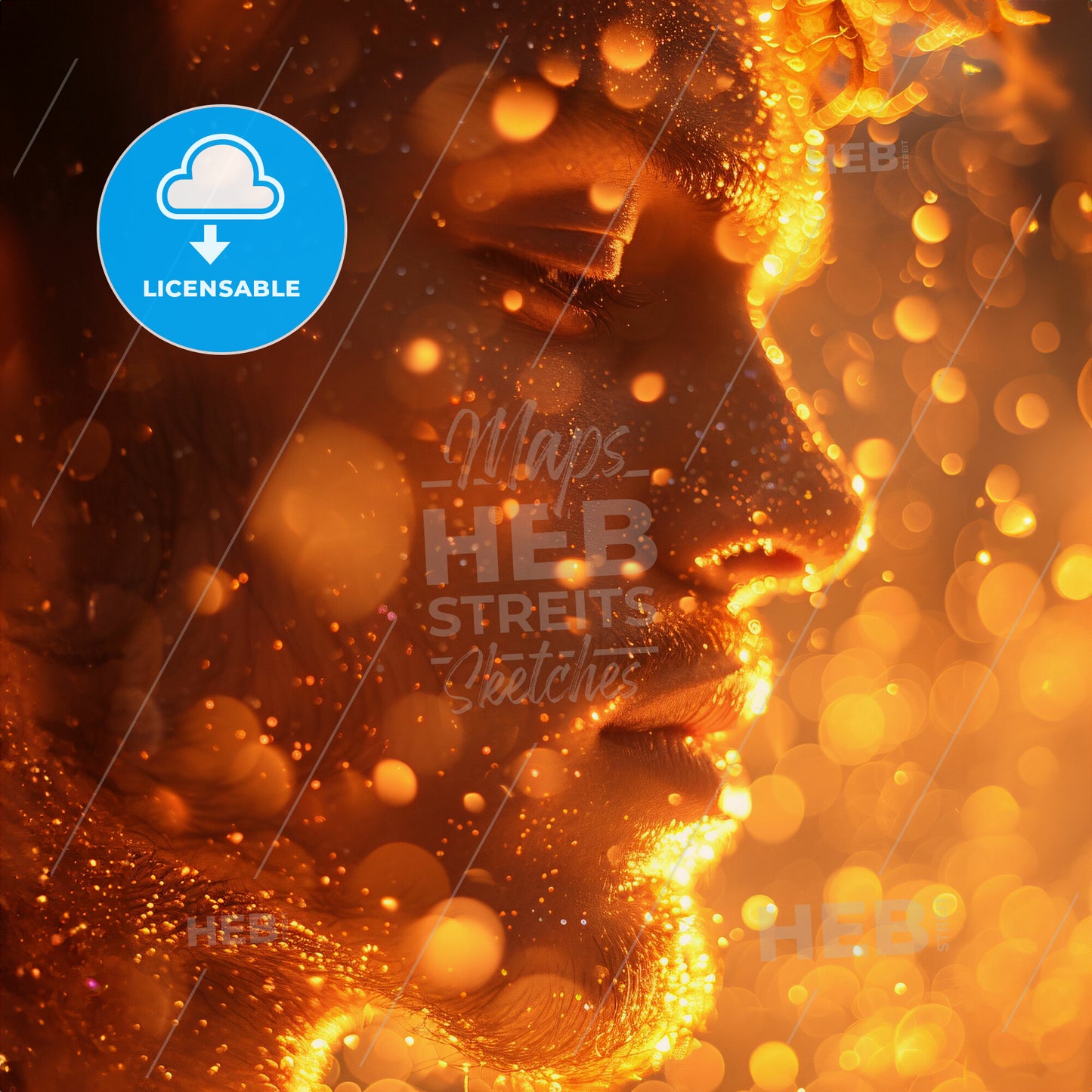 Market Movements: The Dynamics of Change - A mans face with water droplets