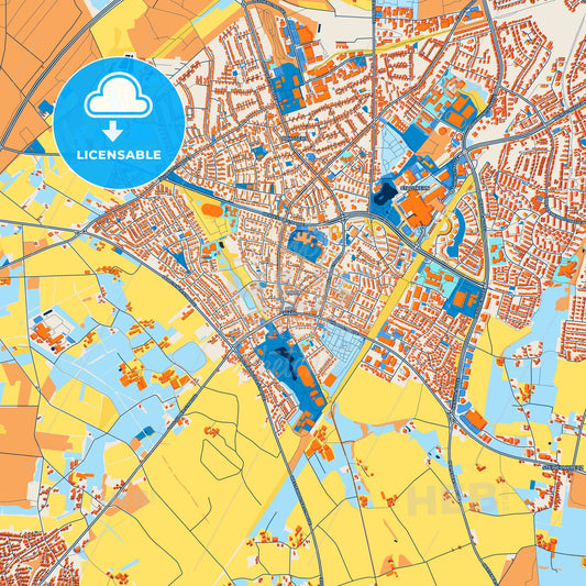 Colorful Marl Street Map with Labels and Buildings