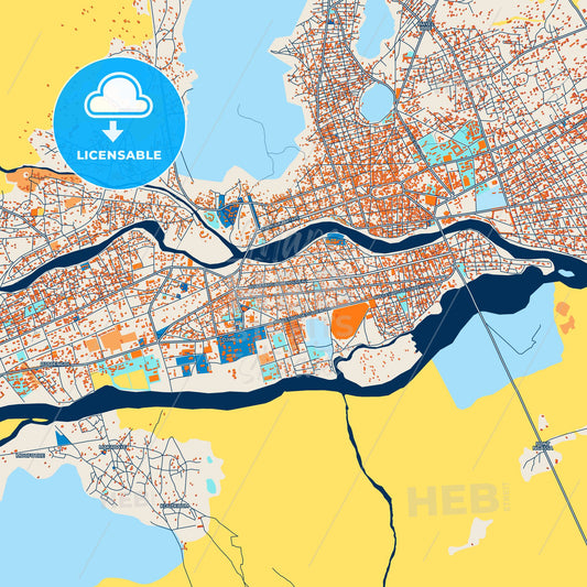 Colorful Maroua Street Map with Labels and Buildings