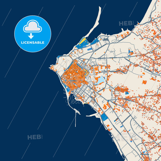 Colorful Marsala Street Map with Labels and Buildings