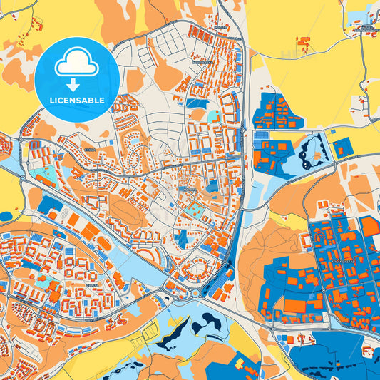 Colorful Märsta Street Map with Labels and Buildings