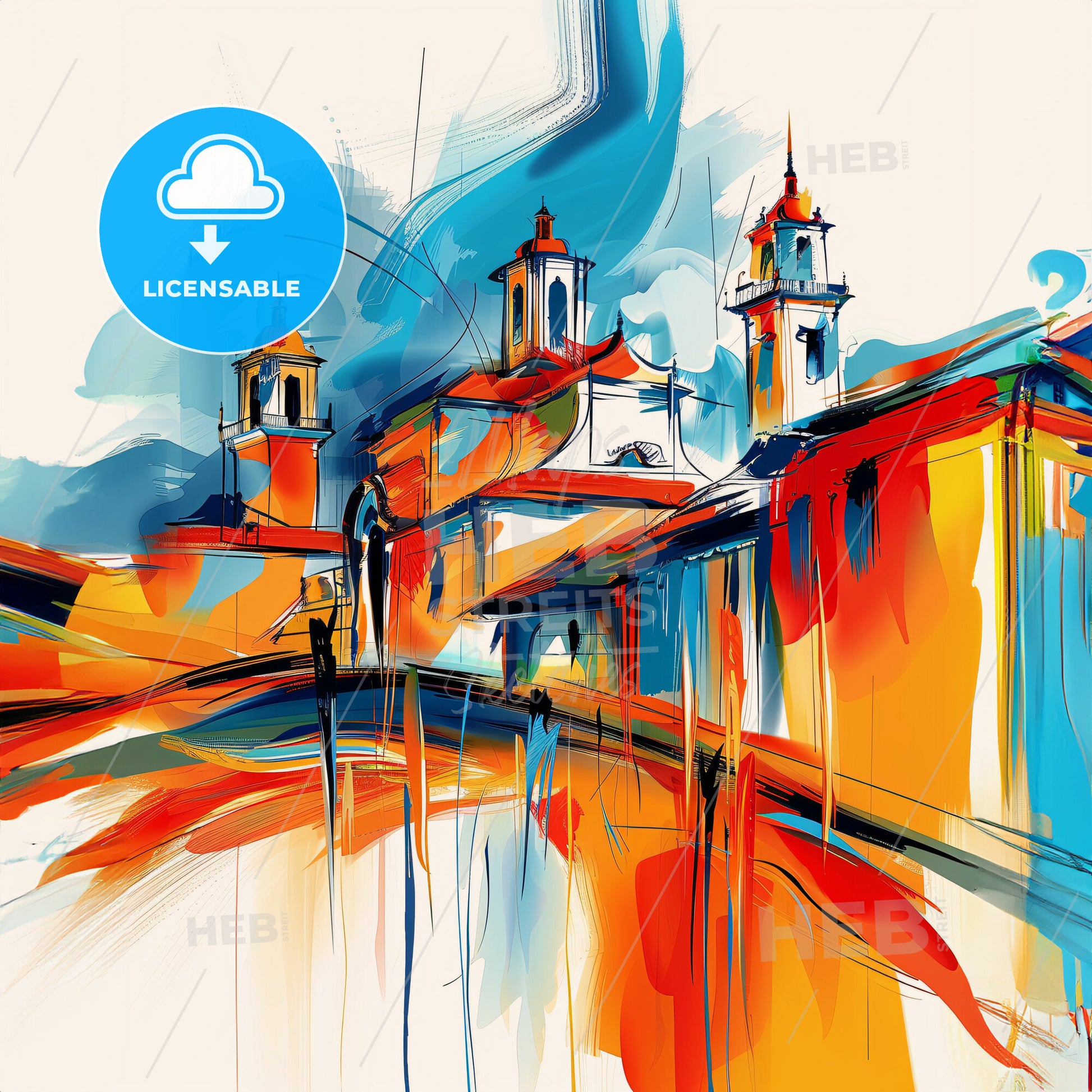 Vibrant Masaya, Nicaragua - A Painting Of A Building With Towers