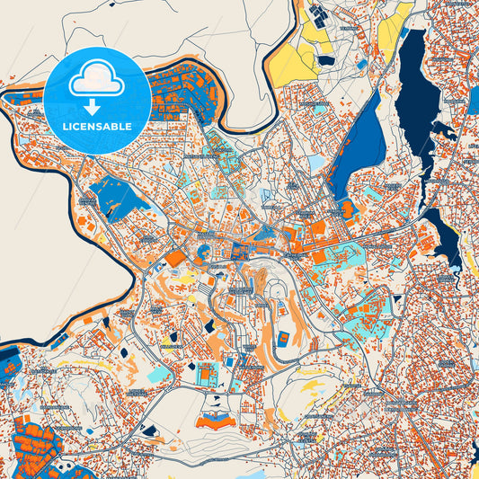 Colorful Maseru Street Map with Labels and Buildings