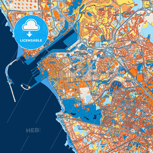 Colorful Matosinhos Street Map with Labels and Buildings