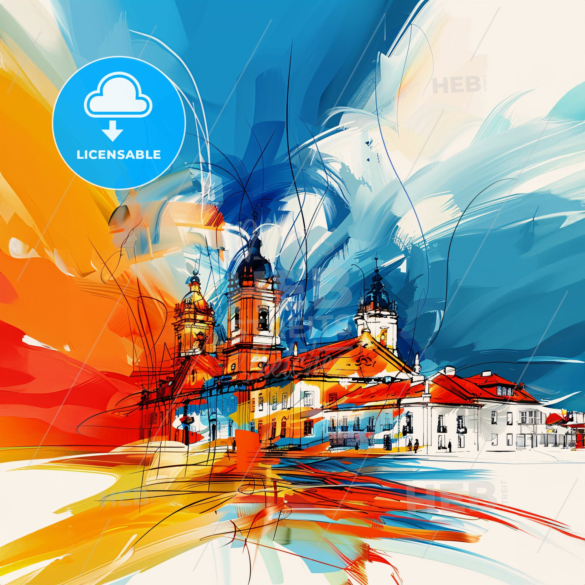 Vibrant Matosinhos, Portugal - A Painting Of A Building