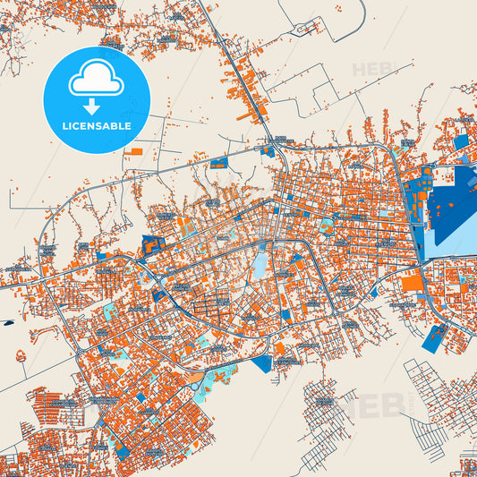 Colorful Maturin Street Map with Labels and Buildings
