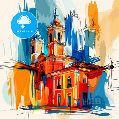 Vibrant Maua, Brazil - A Painting Of A Building