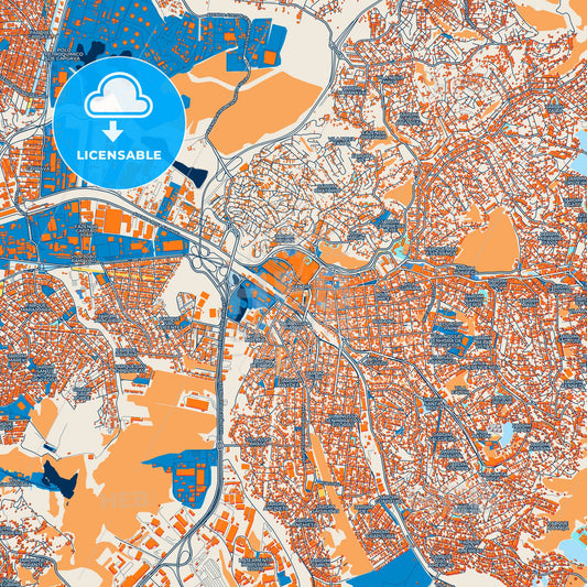 Colorful Maua Street Map with Labels and Buildings