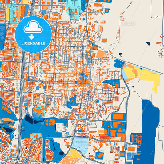 Colorful McKinney Street Map with Labels and Buildings