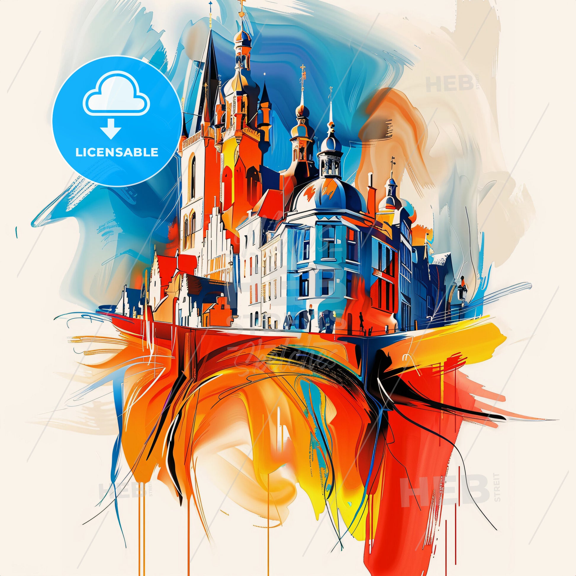 Vibrant Mechelen , Belgium - A Colorful Castle With Towers