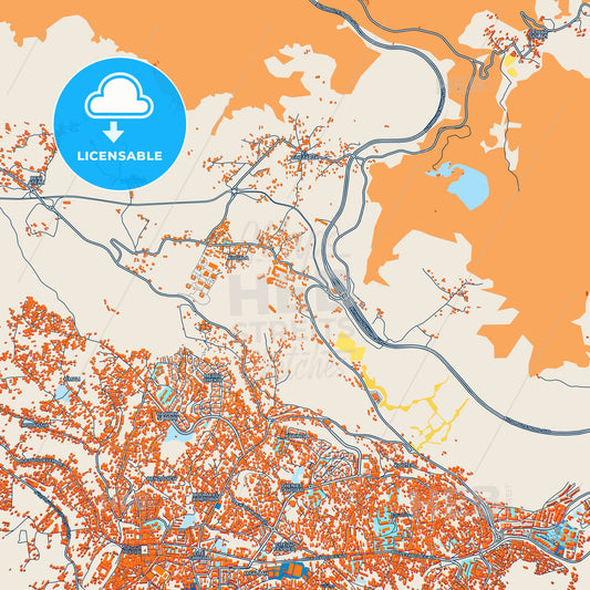 Colorful Medea Street Map with Labels and Buildings