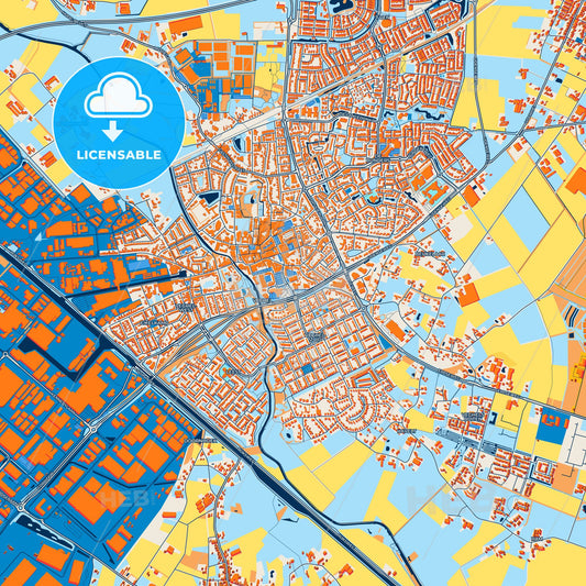 Colorful Meierijstad Street Map with Labels and Buildings