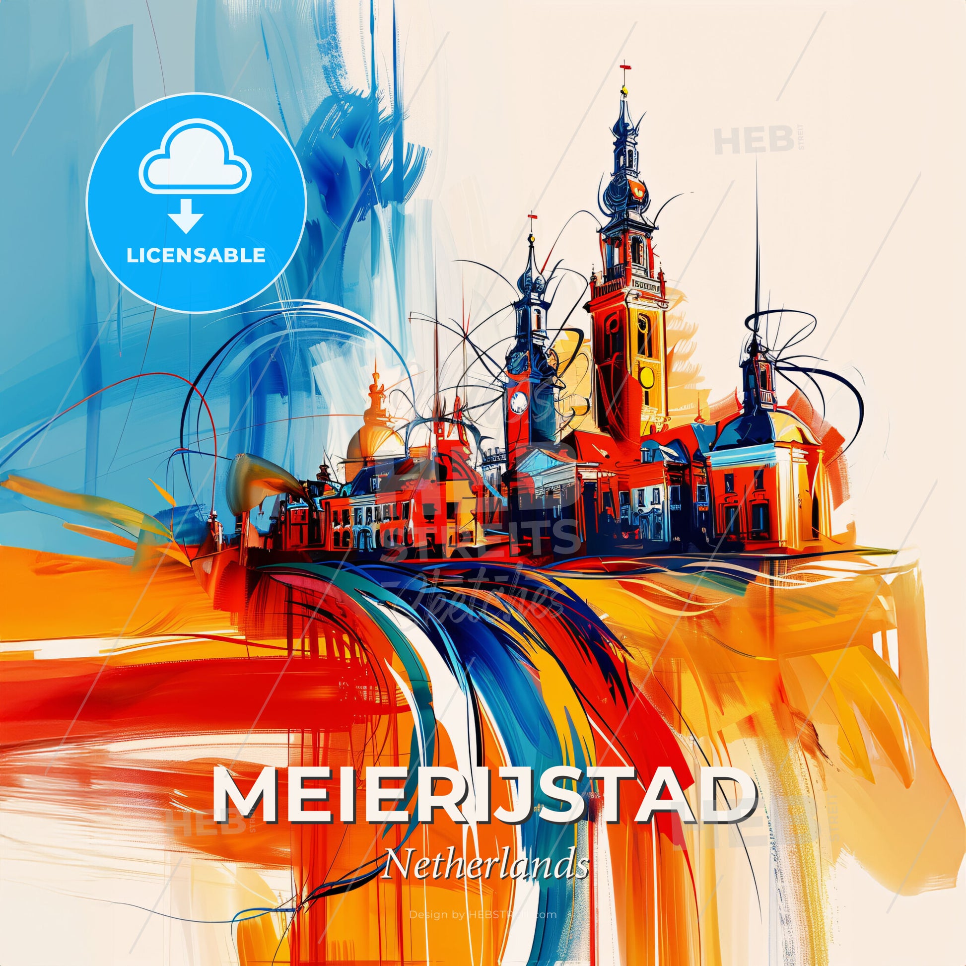 Vibrant Meierijstad, Netherlands - A Painting Of A Building - Square format print template