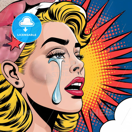 Melancholic Beauty: A Retro Pop Art Tribute to 1950s Glamour