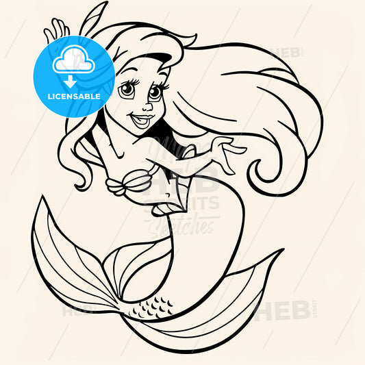 Mermaid - A Cartoon Of A Mermaid