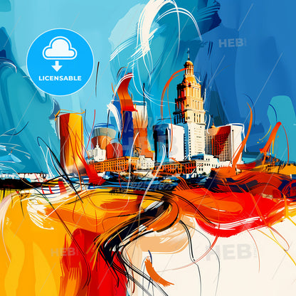 Vibrant Mesa, Arizona - A Colorful Painting Of A City