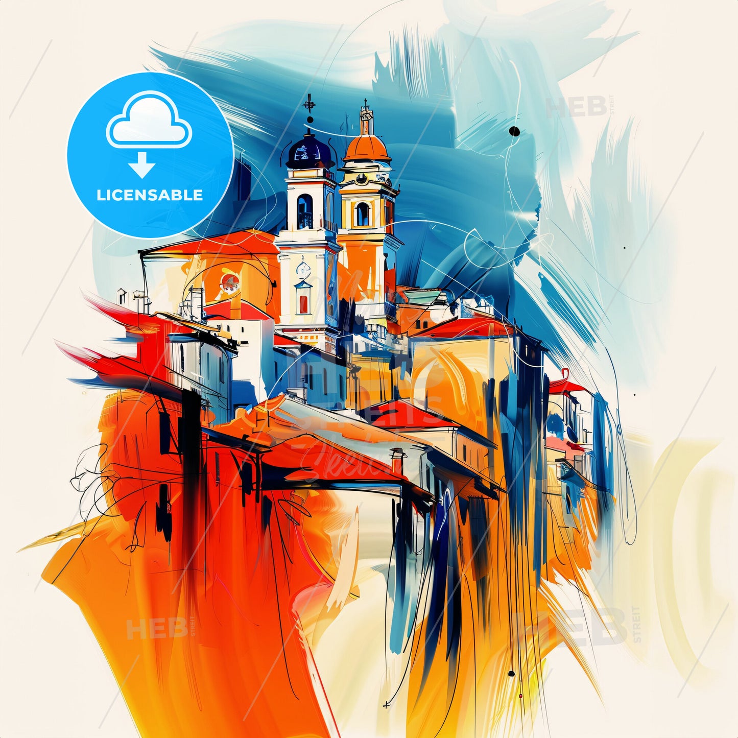 Vibrant Messina , Italy - A Painting Of A Building