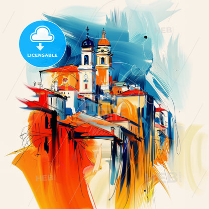 Vibrant Messina , Italy - A Painting Of A Building