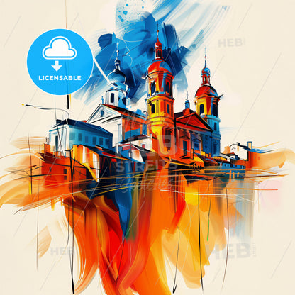 Vibrant Metz, France - A Painting Of A Building