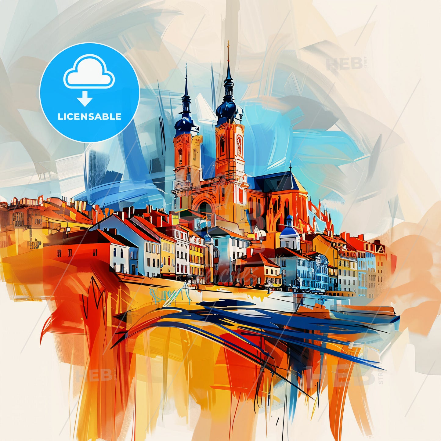 Vibrant Metz, France - A Painting Of A City