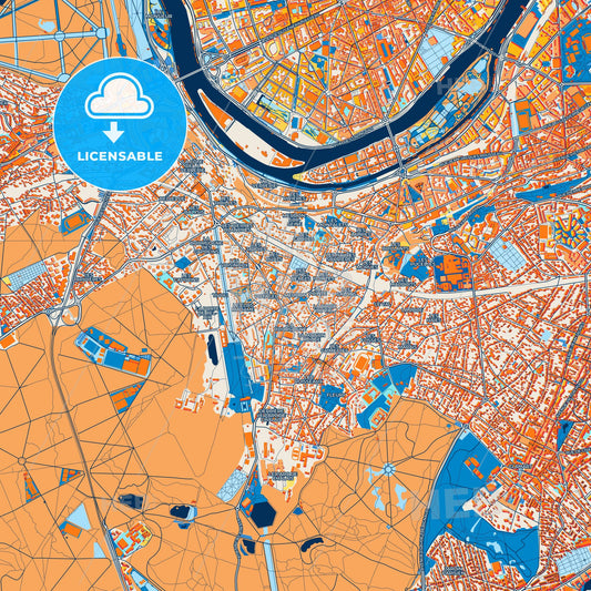 Colorful Meudon Street Map with Labels and Buildings