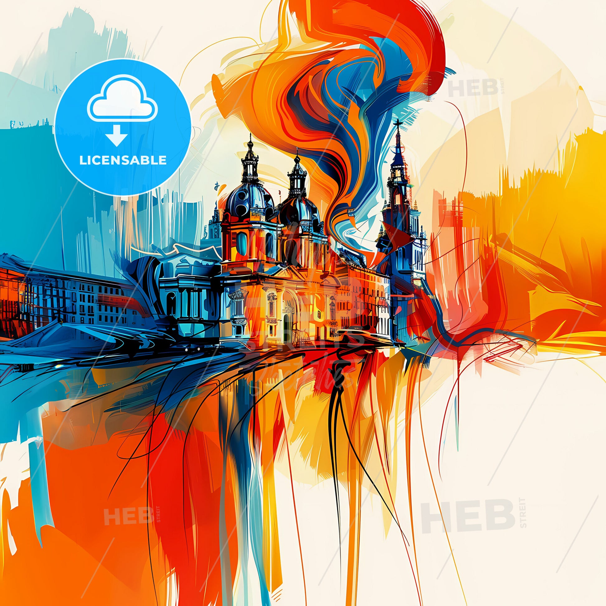 Vibrant Mexico City, Mexico - A Colorful Painting Of A Building