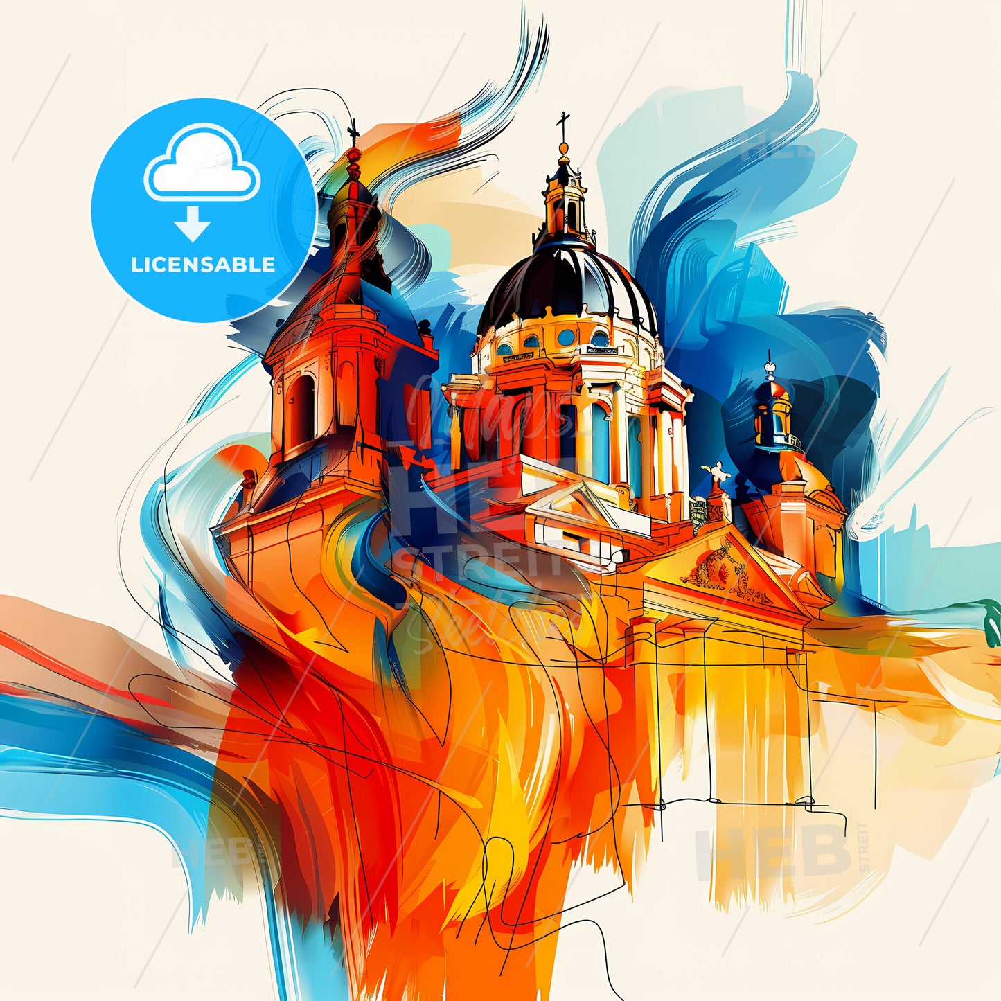 Vibrant Mexico City, Mexico - A Colorful Building With A Dome