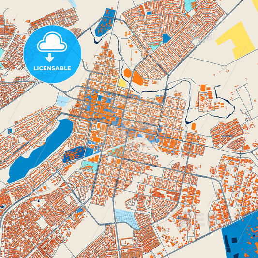 Colorful Middelburg Street Map with Labels and Buildings