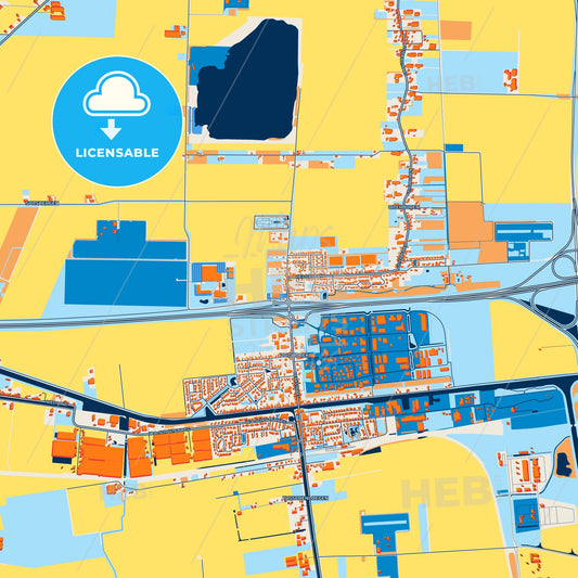 Colorful Midden-Groningen Street Map with Labels and Buildings